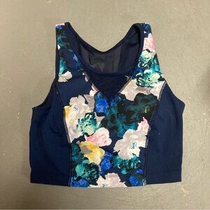 Old Navy Active Floral Print Sports Bra Crop Top Medium